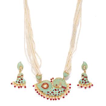 Green pearl necklace-sets 1