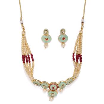 Green pearl necklace-sets 1