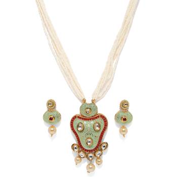 Green pearl necklace-sets 1