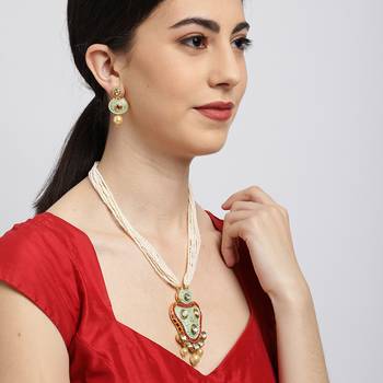 Green pearl necklace-sets 2