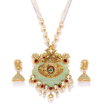 Green pearl necklace-sets 2