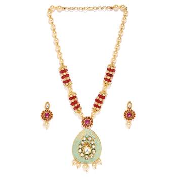 Green pearl necklace-sets 3