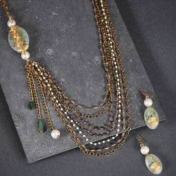 Green pearl necklace-sets 1