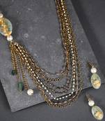 Green pearl necklace-sets