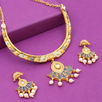 Blue pearl necklace-sets 1