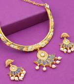 Blue pearl necklace-sets