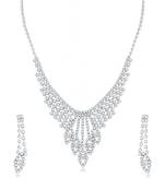 Silver diamond necklace-sets