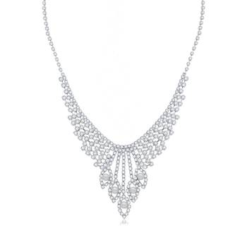 Silver diamond necklace-sets 2