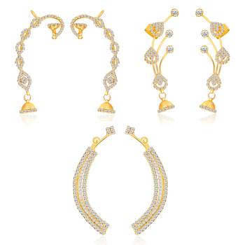 Gold diamond ear-cuffs 1
