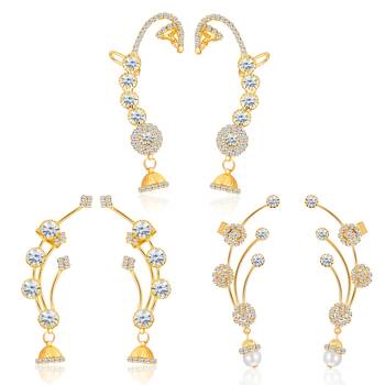 Gold diamond ear-cuffs 1
