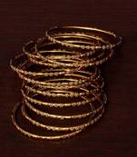 Gold Plated Set of 12 Designer Bangles BD385