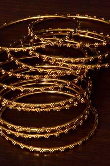 Gold Plated Set of 12 Designer Bangles BD386