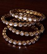 Antique Look Kundan Embellished 2 Pairs of Designer Bangles BD388
