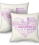 Heart Shape Word Print Cushions Pair For Daughter