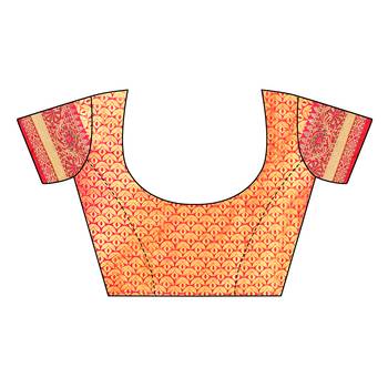 Yellow woven Banarasi Art Silk saree with blouse 5