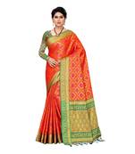 Multicolor woven Banarasi Art Silk saree with blouse