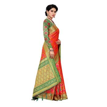 Multicolor woven Banarasi Art Silk saree with blouse 3