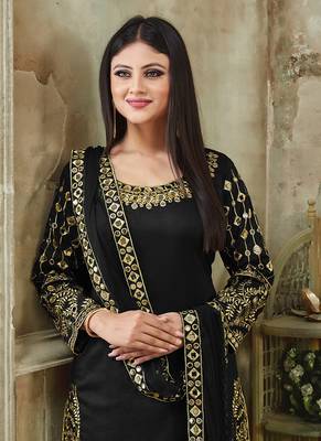 Black embroidered art silk salwar 2