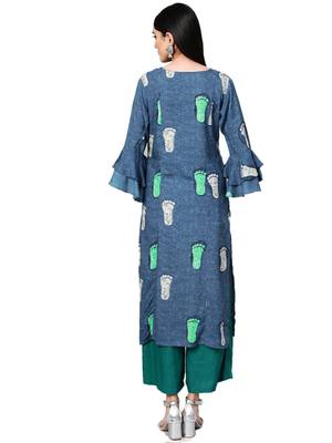 Blue printed rayon kurtas-and-kurtis 2