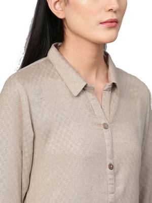 Beige printed rayon kurtas-and-kurtis 5