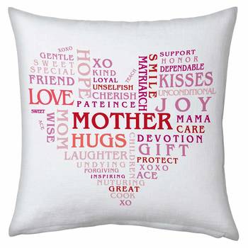 Heart Shape Word Collection Cushion For Mother 1