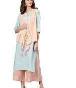 Blue printed rayon kurtas-and-kurtis