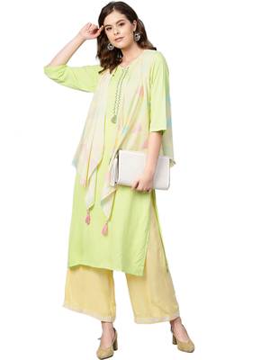 Green printed rayon kurtas-and-kurtis 1