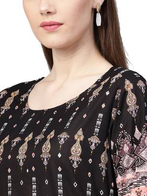 Grey printed cotton short-kurtis 5