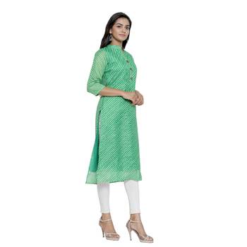 Green printed cotton ethnic-kurtis 3