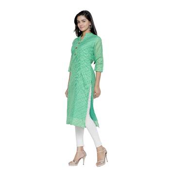 Green printed cotton ethnic-kurtis 4