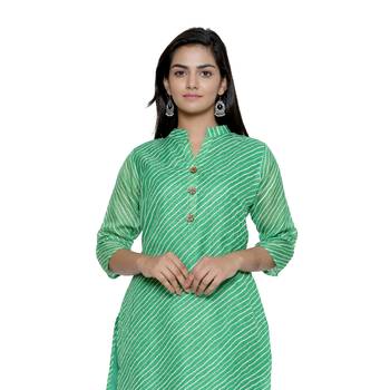 Green printed cotton ethnic-kurtis 5