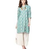 Off-white floral print cotton salwar