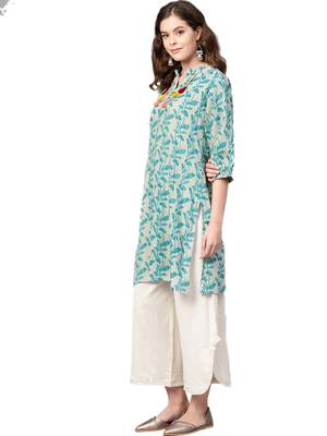 Off-white floral print cotton salwar 3