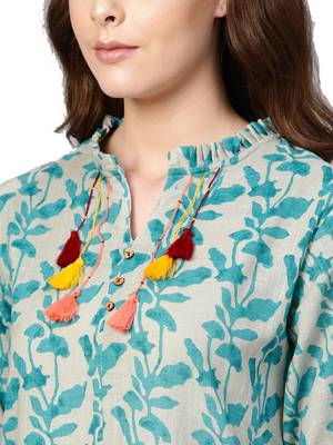 Off-white floral print cotton salwar 4