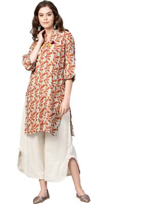 Off-white floral print cotton salwar 1