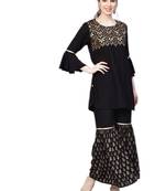 Black printed rayon salwar