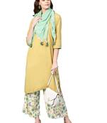 Yellow printed rayon salwar