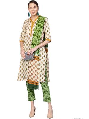 Off-white floral print cotton salwar 4
