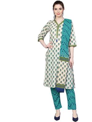 Off-white floral print cotton salwar 1