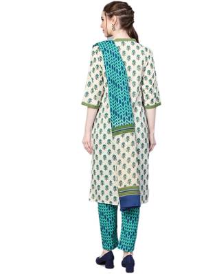 Off-white floral print cotton salwar 2