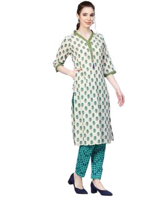 Off-white floral print cotton salwar 3