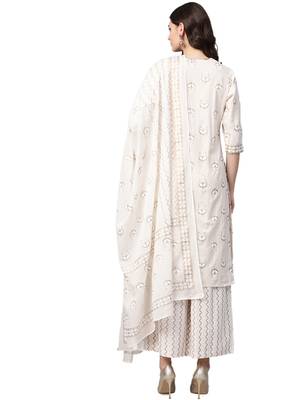 Ivory foilage print cotton salwar 2