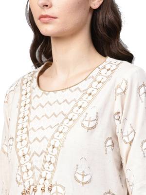 Ivory foilage print cotton salwar 4
