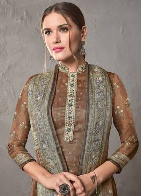 Brown digital print kota doria salwar 1