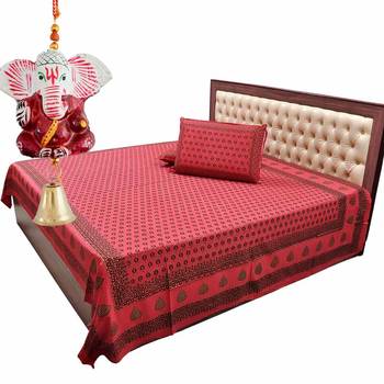 Gold Print Double Bedsheet Set Mothers Day Gift 1