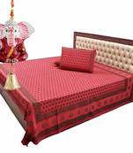 Gold Print Double Bedsheet Set Mothers Day Gift