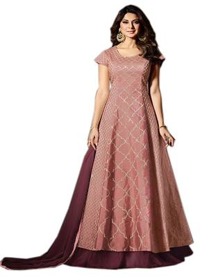 Mauve embroidered silk salwar 1