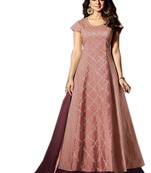 Mauve embroidered silk salwar