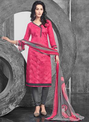 Pink embroidered cotton salwar 1