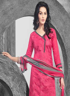 Pink embroidered cotton salwar 2